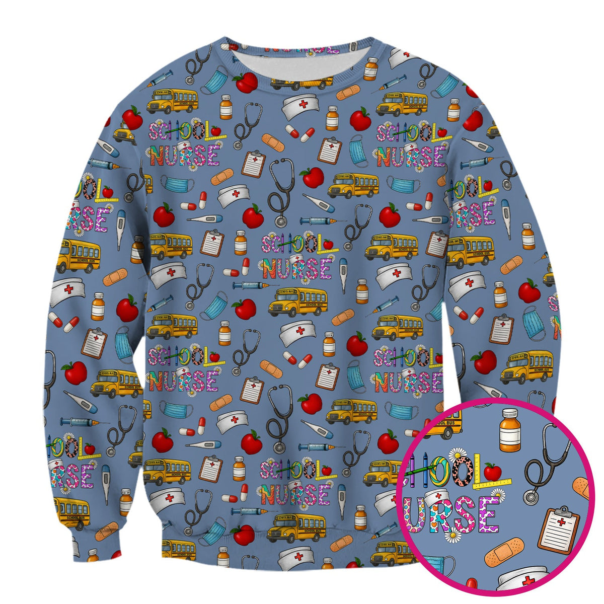 School Life Nurse Scrub Top
