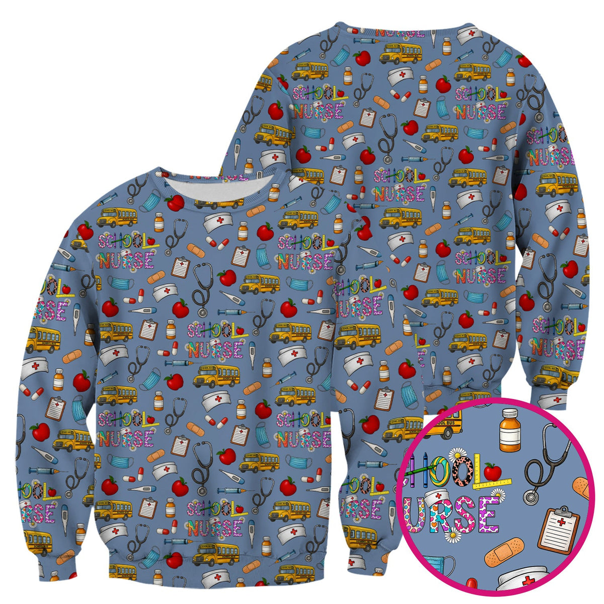 School Life Nurse Scrub Top