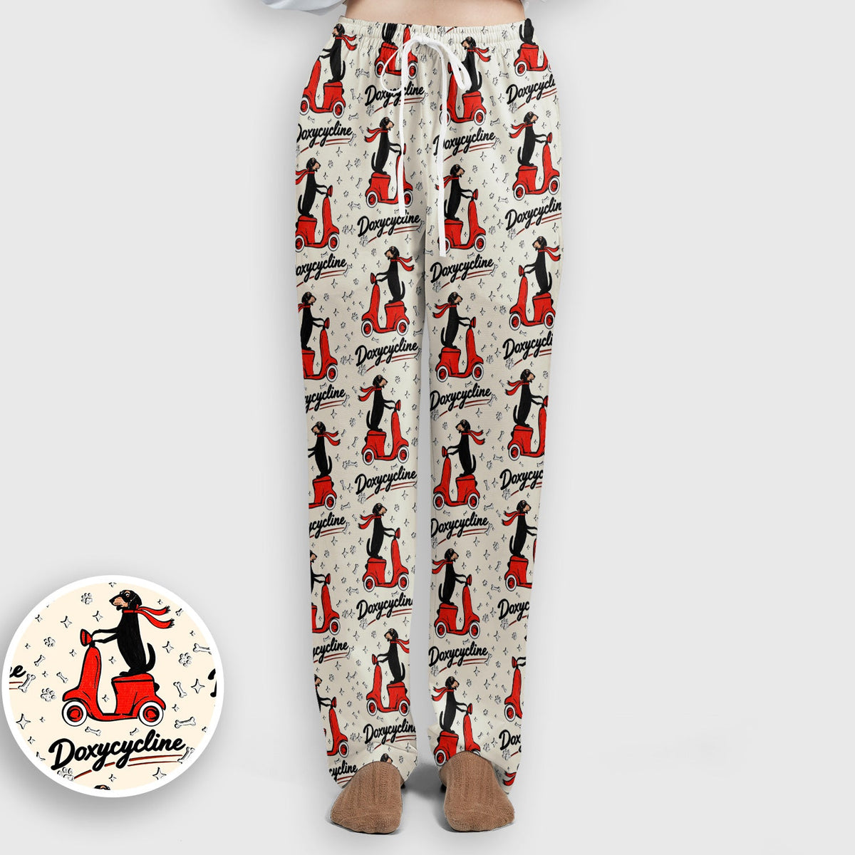Dachshund Riding Scooter Nurse Scrub Set