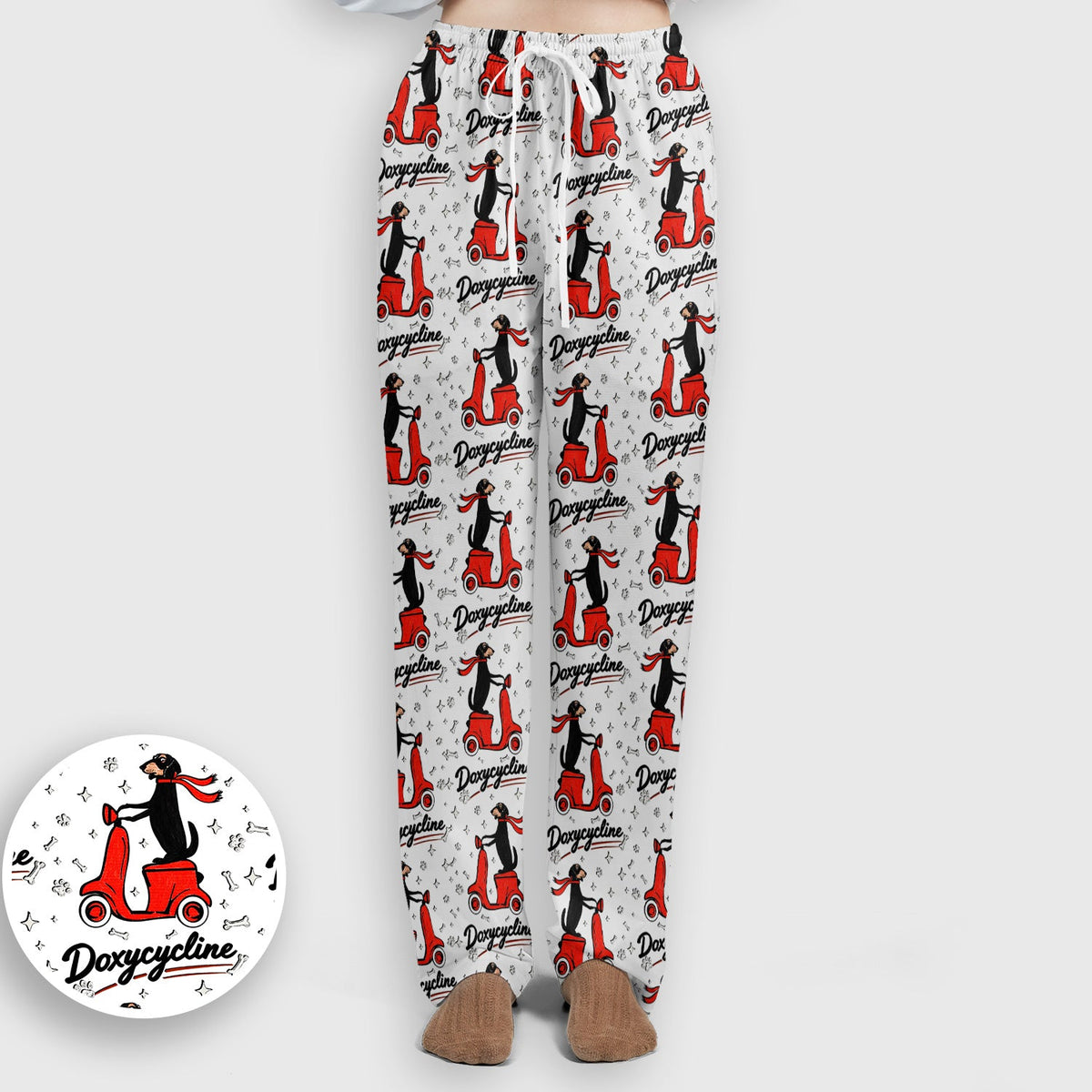 Dachshund Riding Scooter Nurse Scrub Set