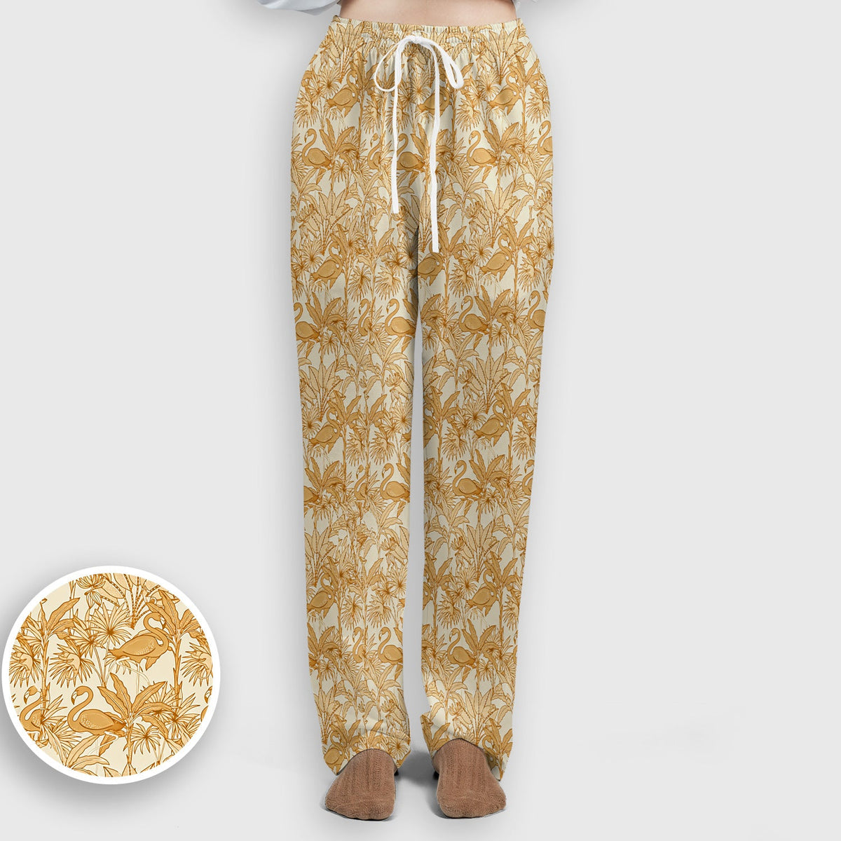 Tropical Flamingo Palm Leaves Nurse Scrub Set