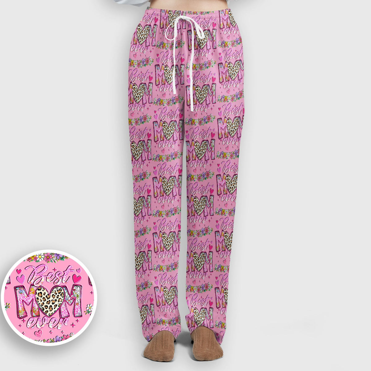 Best Mom Ever Leopard Heart Nurse Scrub Set