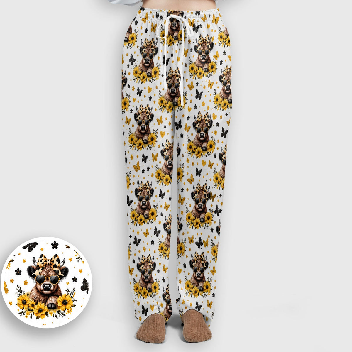 Sassy Highland Cow Sunflower Nurse Scrub Set