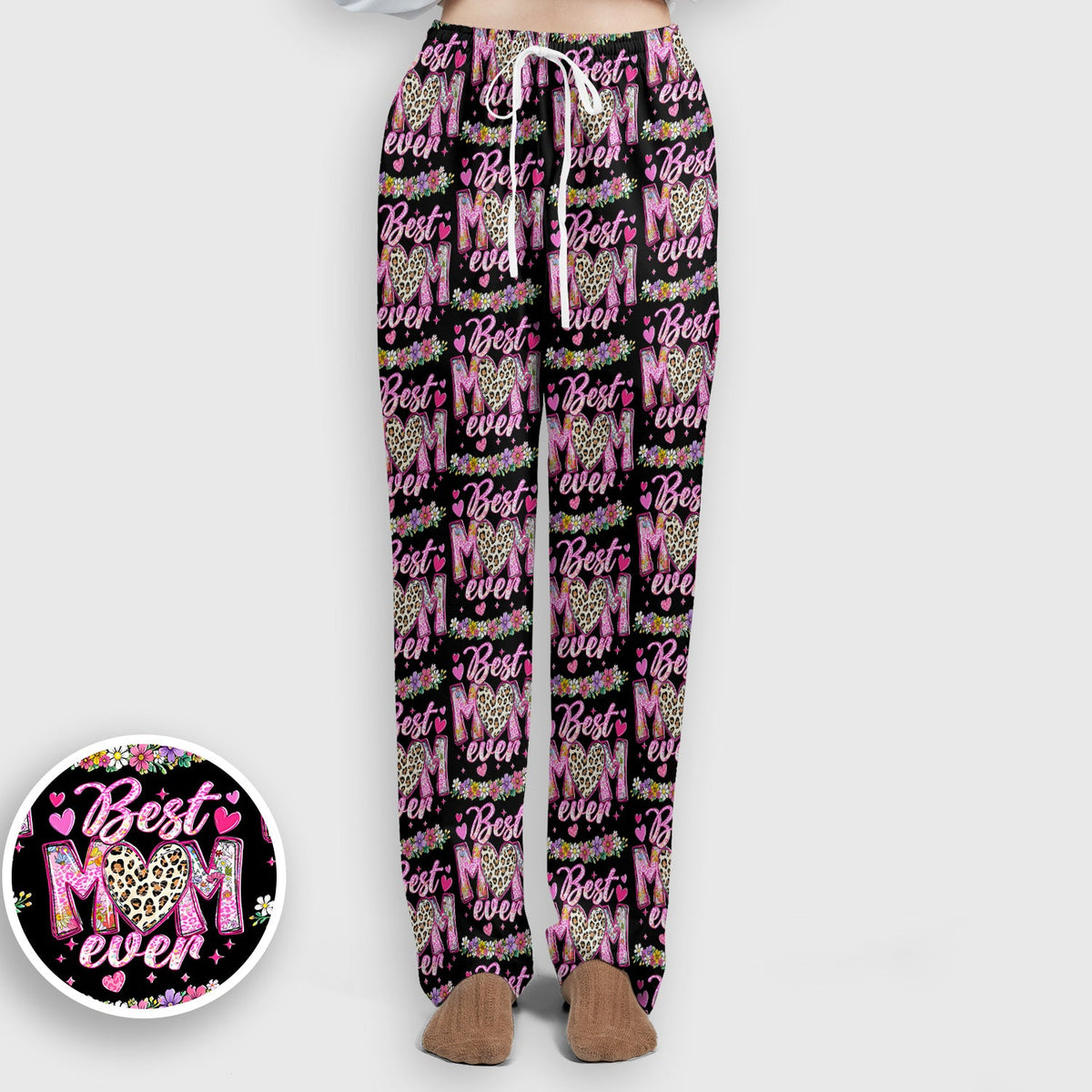 Best Mom Ever Leopard Heart Nurse Scrub Set