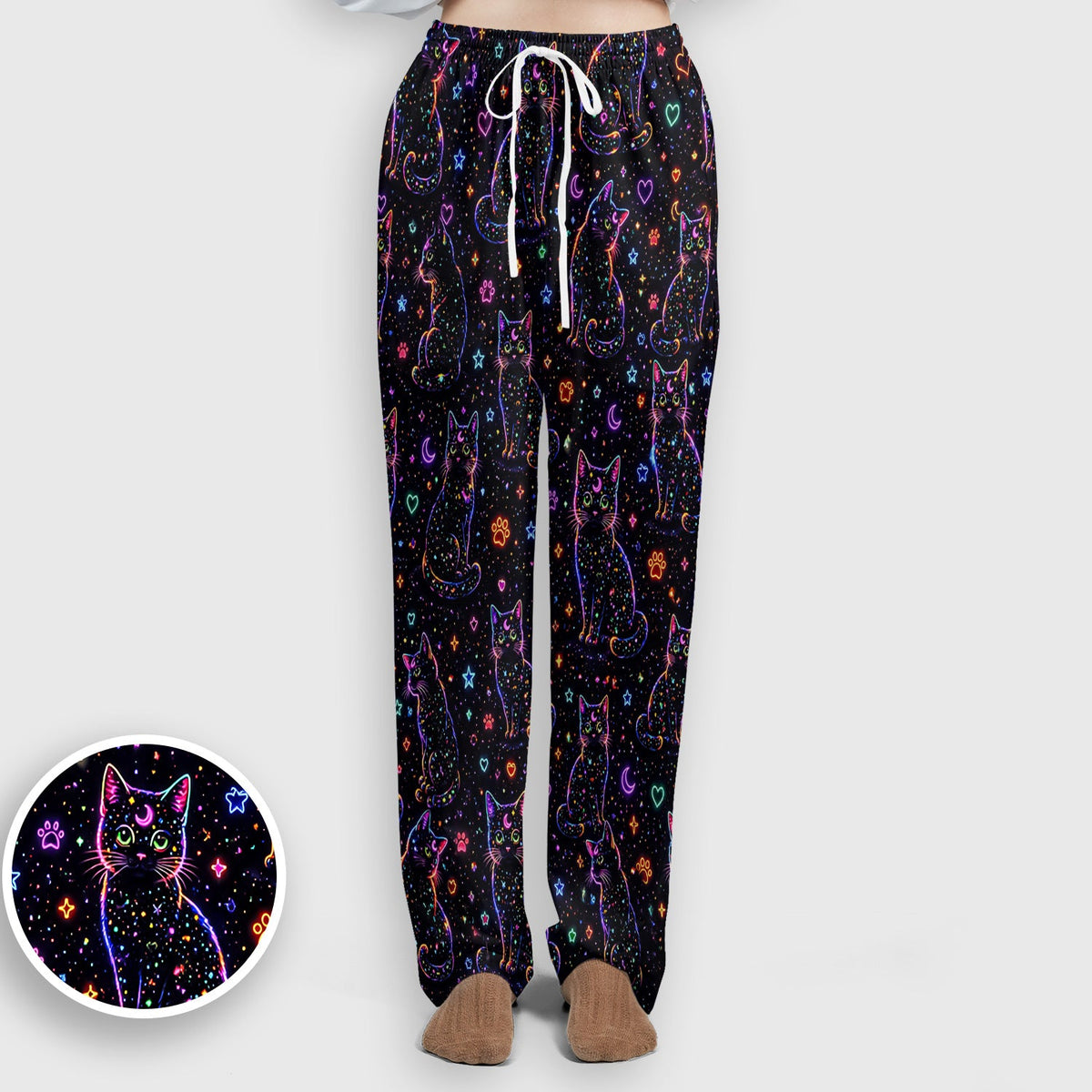 Mystical Cosmic Moon Cat Nurse Scrub Set
