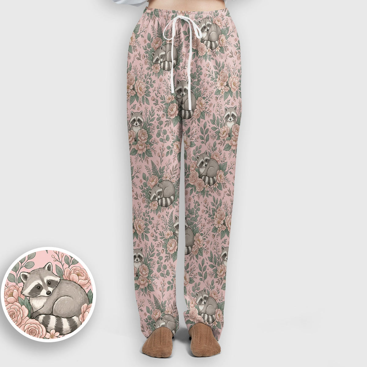 Sleeping Raccoon Rose Garden Nurse Scrub Set