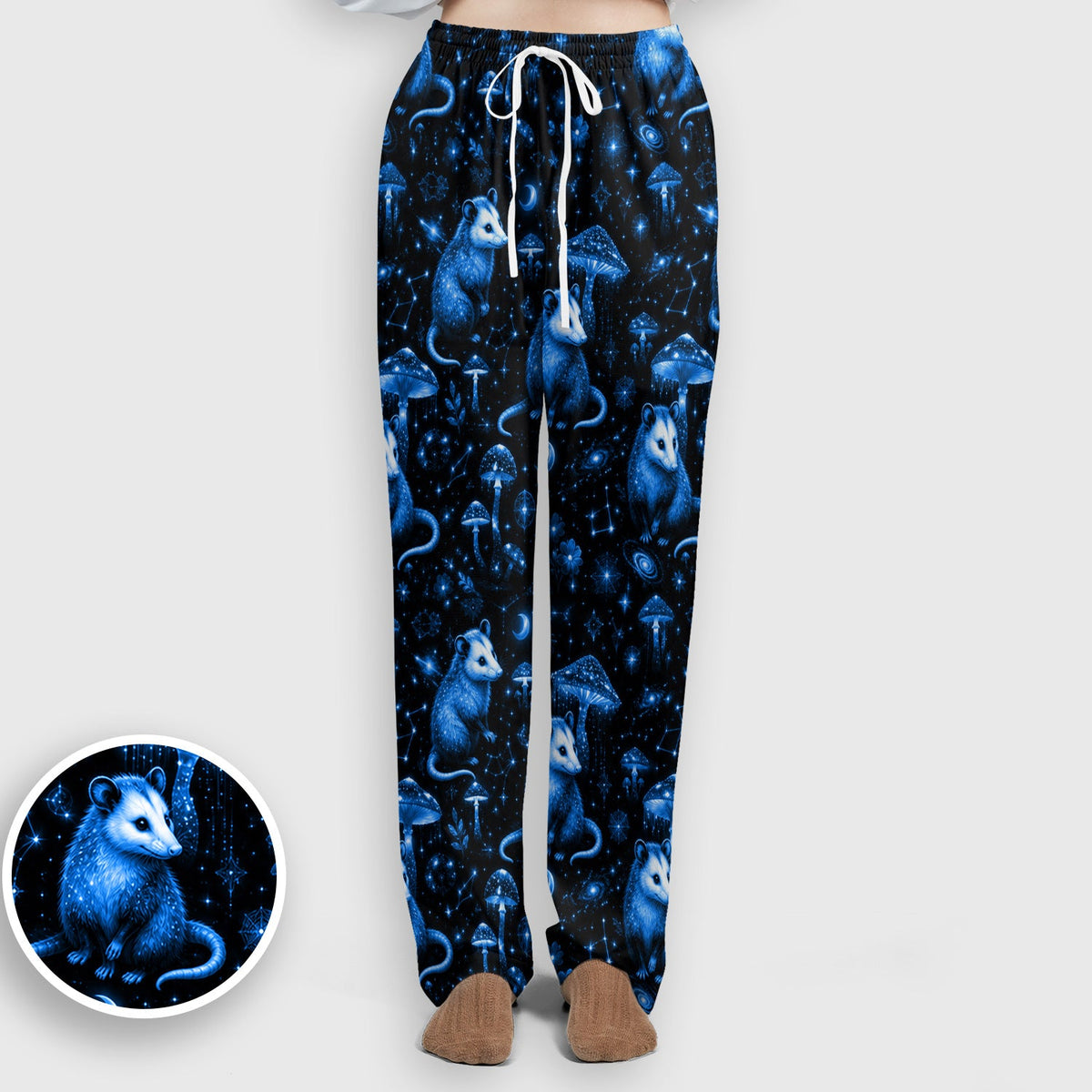 Celestial Blue Opossum Mushroom Nurse Scrub Set