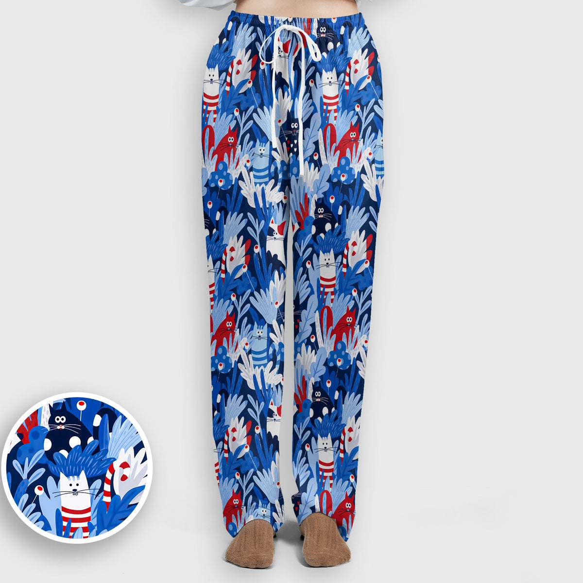 Cats Among Blue Foliage Nurse Scrub Set