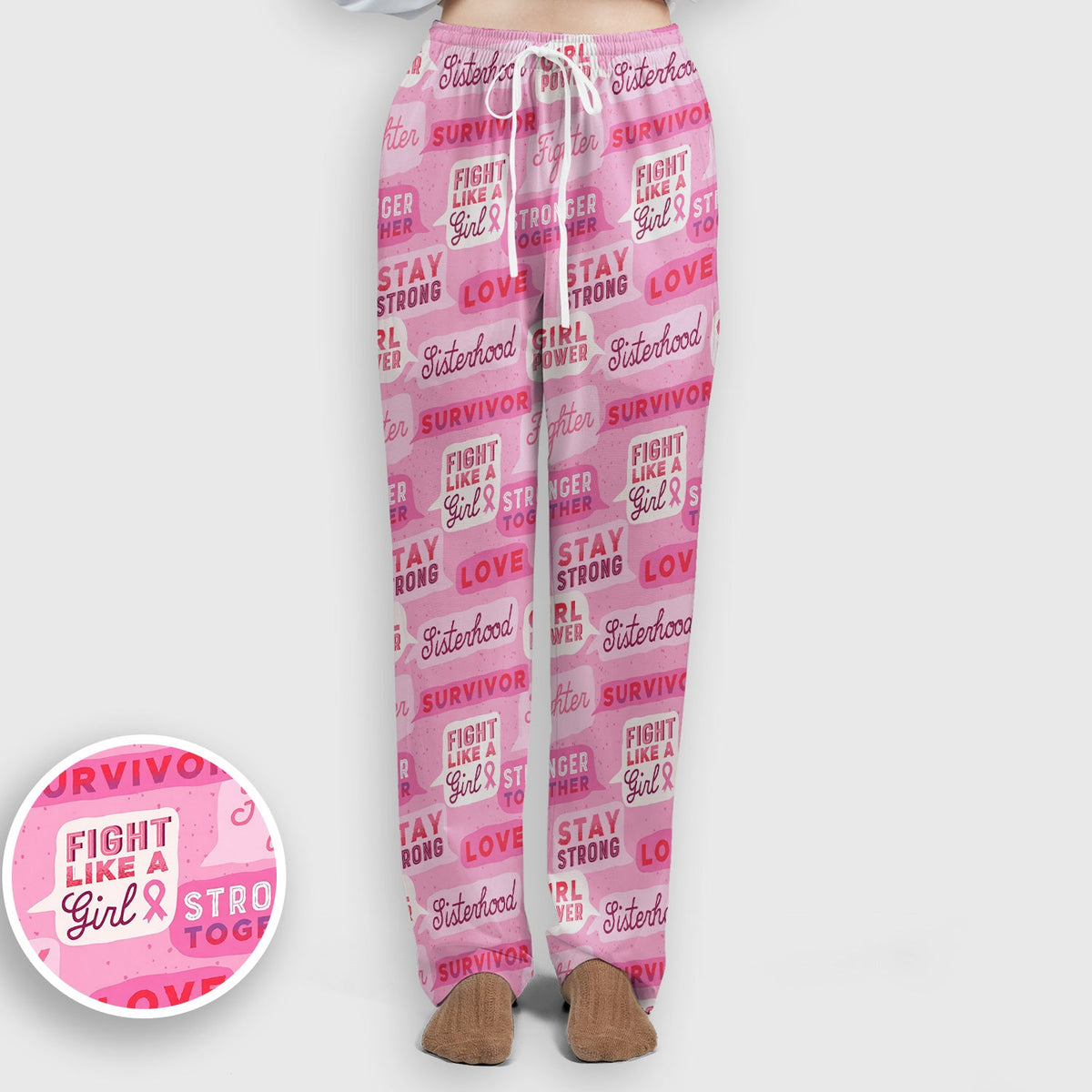 Pink Ribbon Quotes Nurse Scrub Set