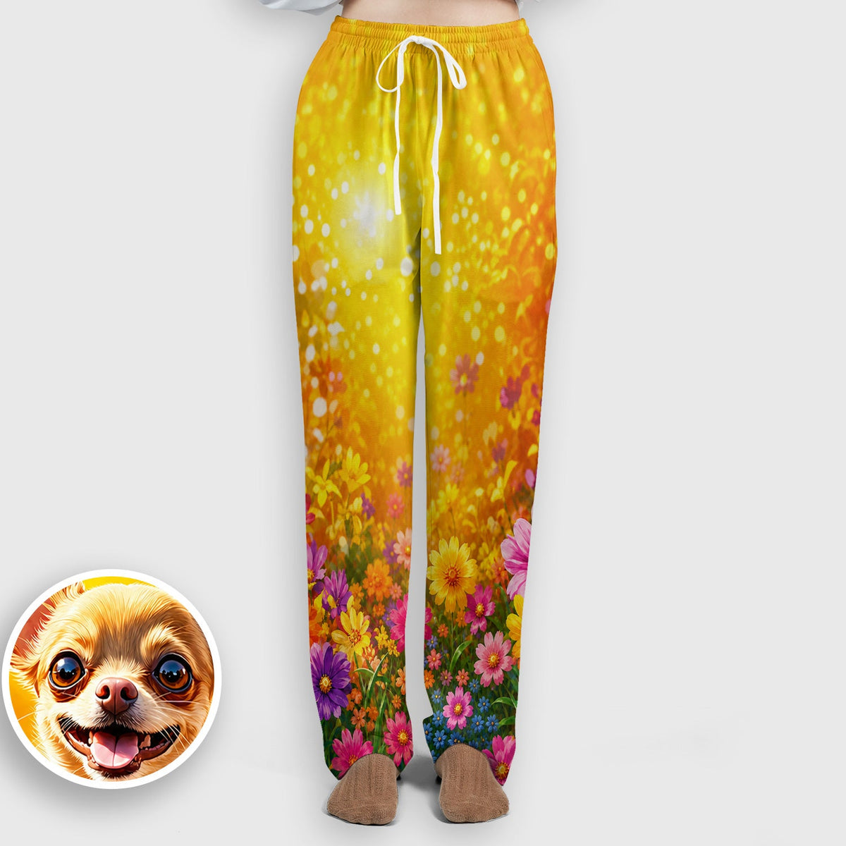 Chihuahua Flower Meadow Nurse Scrub Set