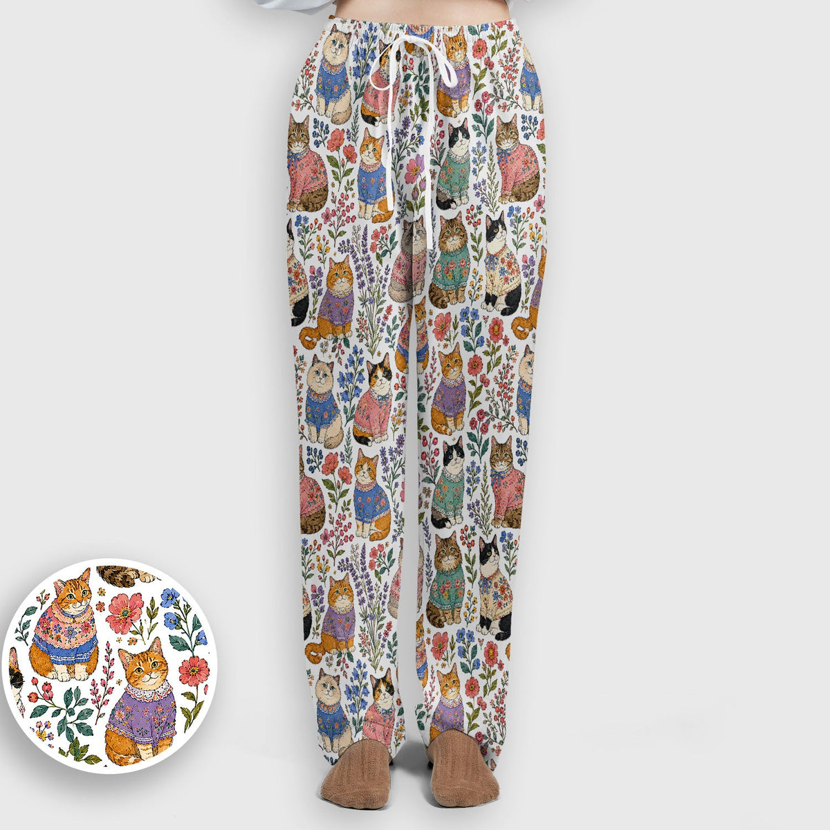 Floral Cat Nurse Scrub Set