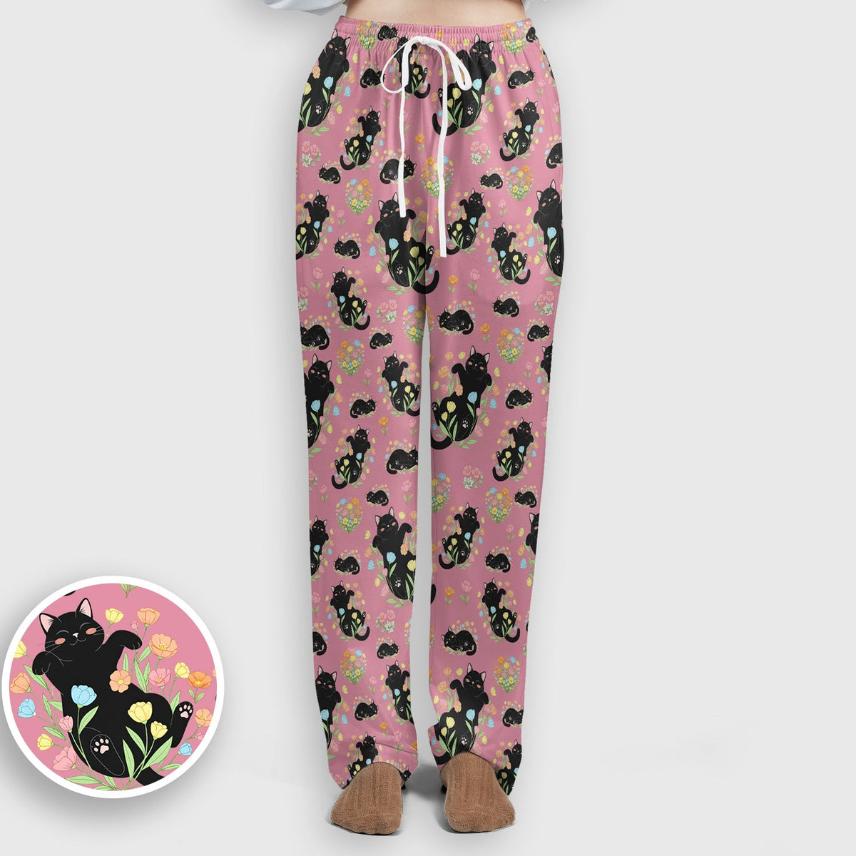 Cats Cute Poses Floral Nurse Scrub Set