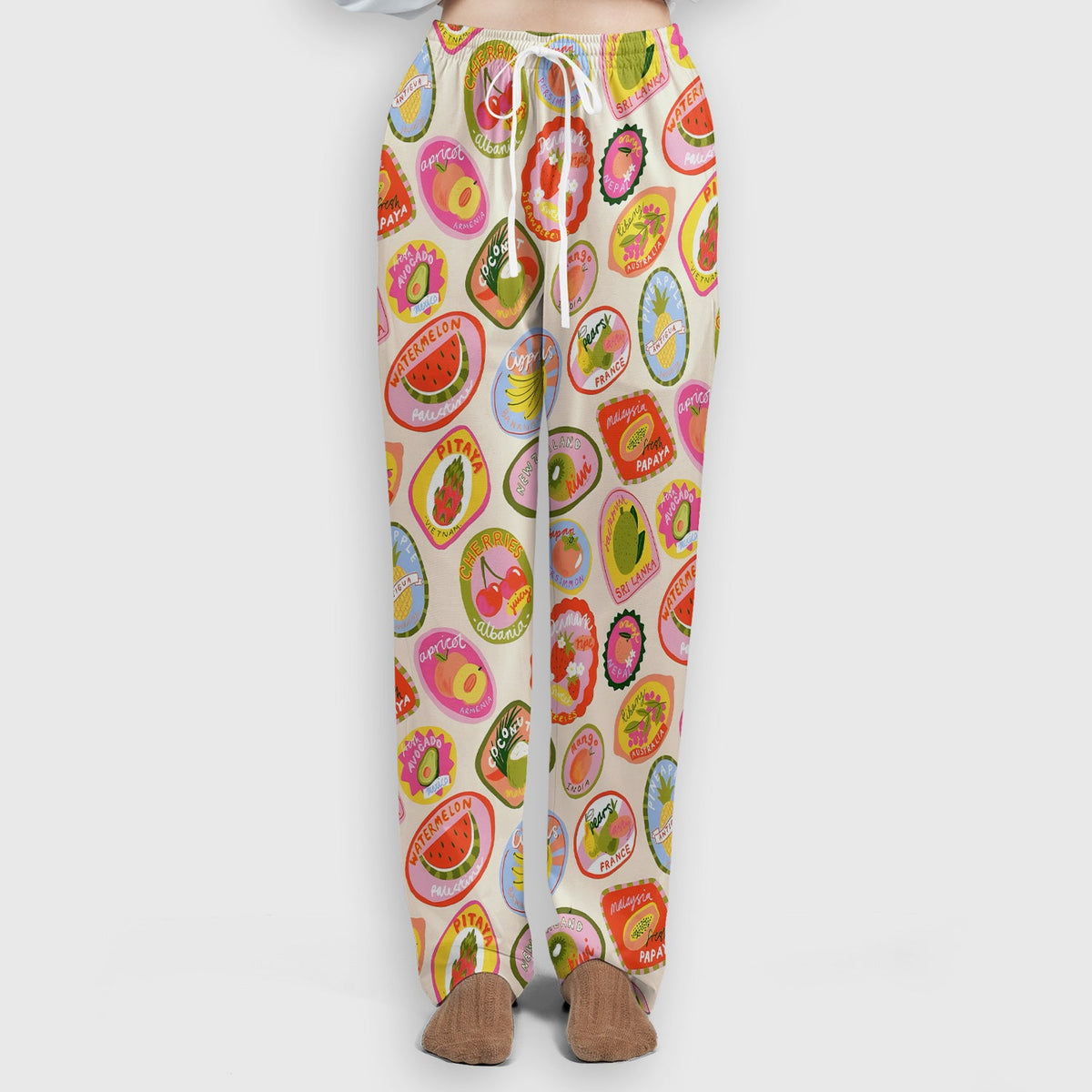 Summer Colorful Fruit Sticker Nurse Scrub Set