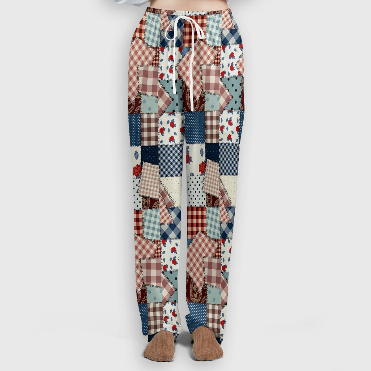 Retro Patchwork Plaid Quilt Nurse Scrub Set