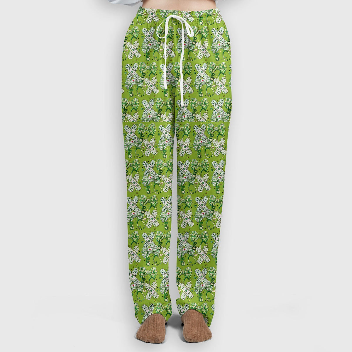 St Patrick Shamrock Stethoscope Nurse Scrub Set