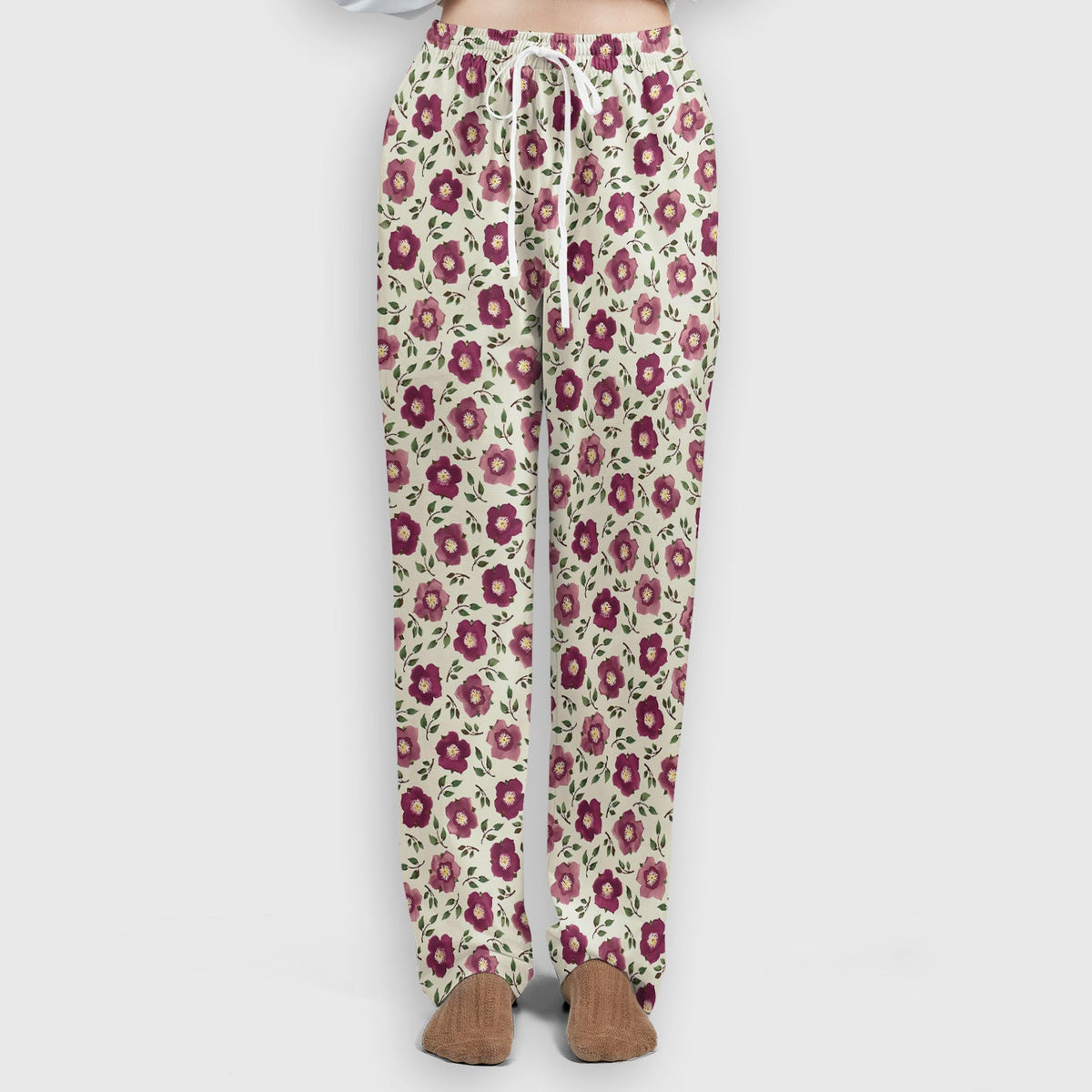 Purple Floral Blossom Leaf Nurse Scrub Set
