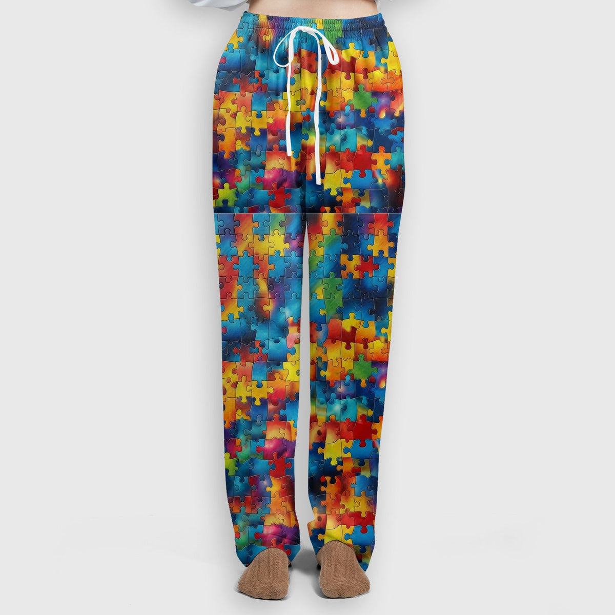 Rainbow Puzzle Piece Nurse Scrub Set