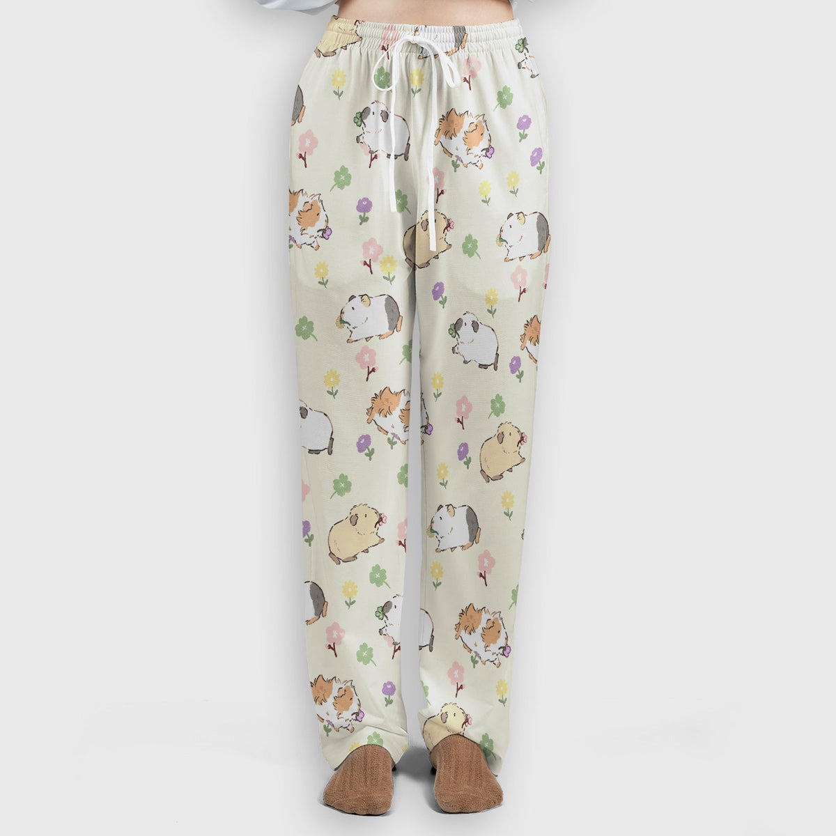 Cozy Guinea Pig Floral Doodle Nurse Scrub Set