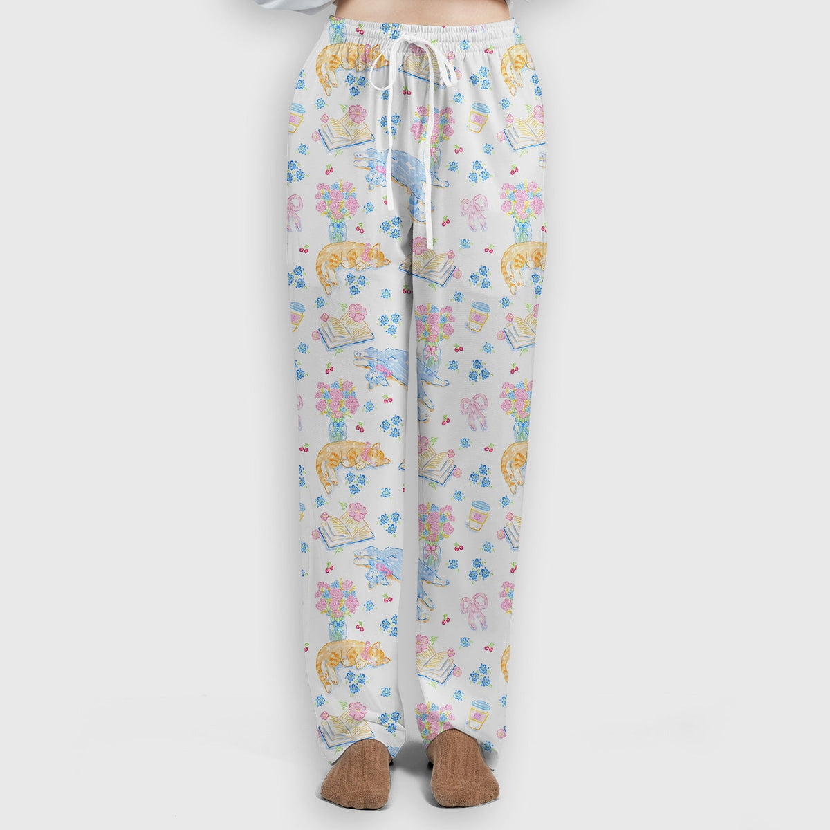 Cats Reading Floral Books Nurse Scrub Set