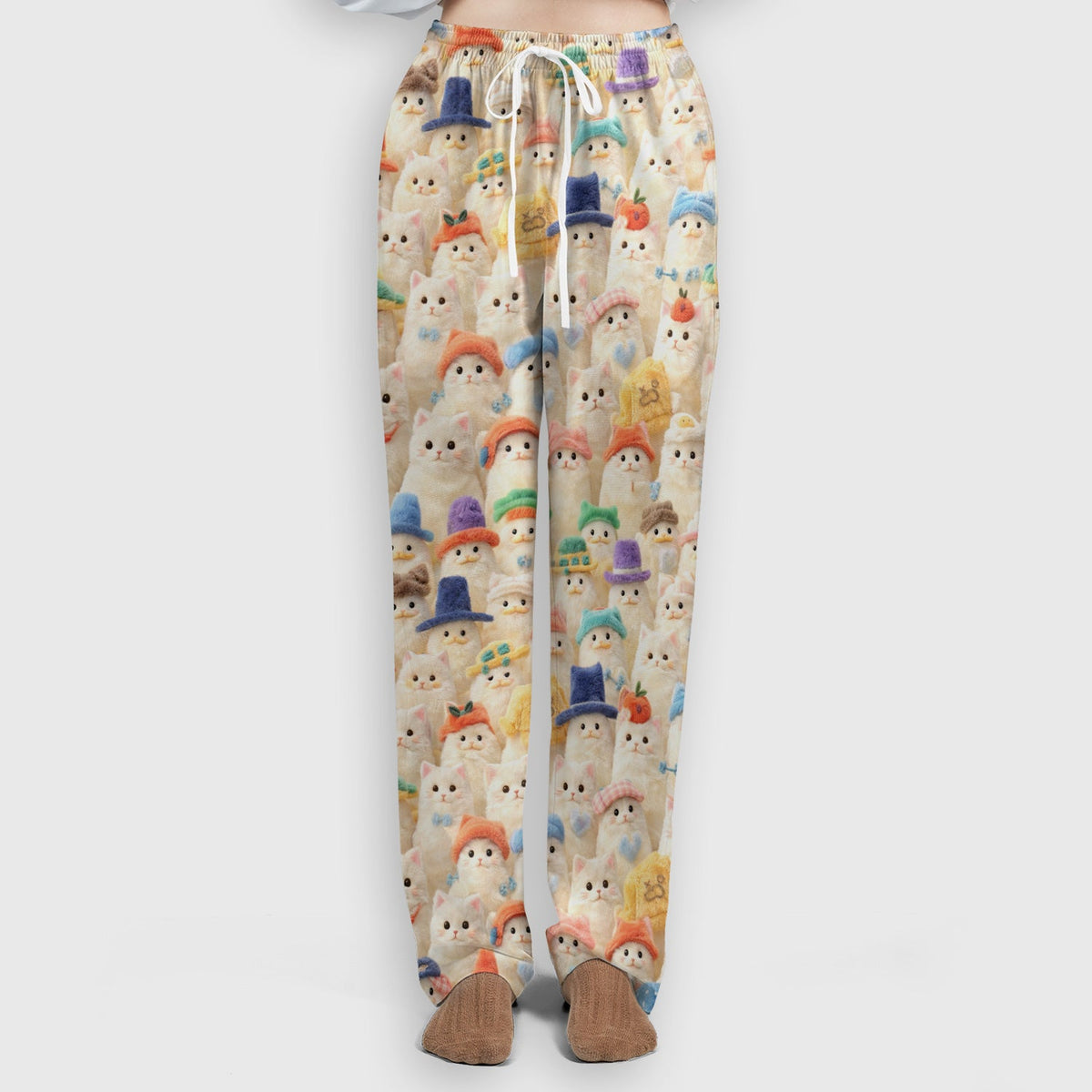 Adorable Cats Wearing Colorful Hats Nurse Scrub Set
