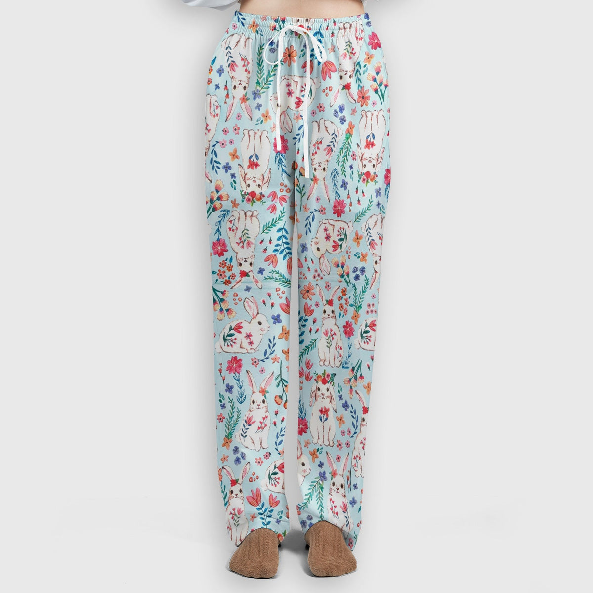 Springtime Bunny Floral Nurse Scrub Set