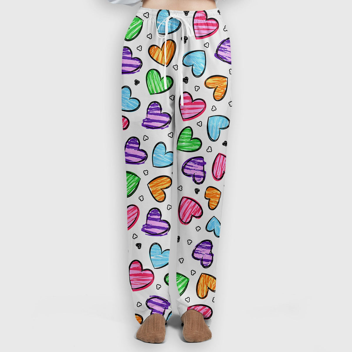 Colorful Doodle Heart Nurse Scrub Set