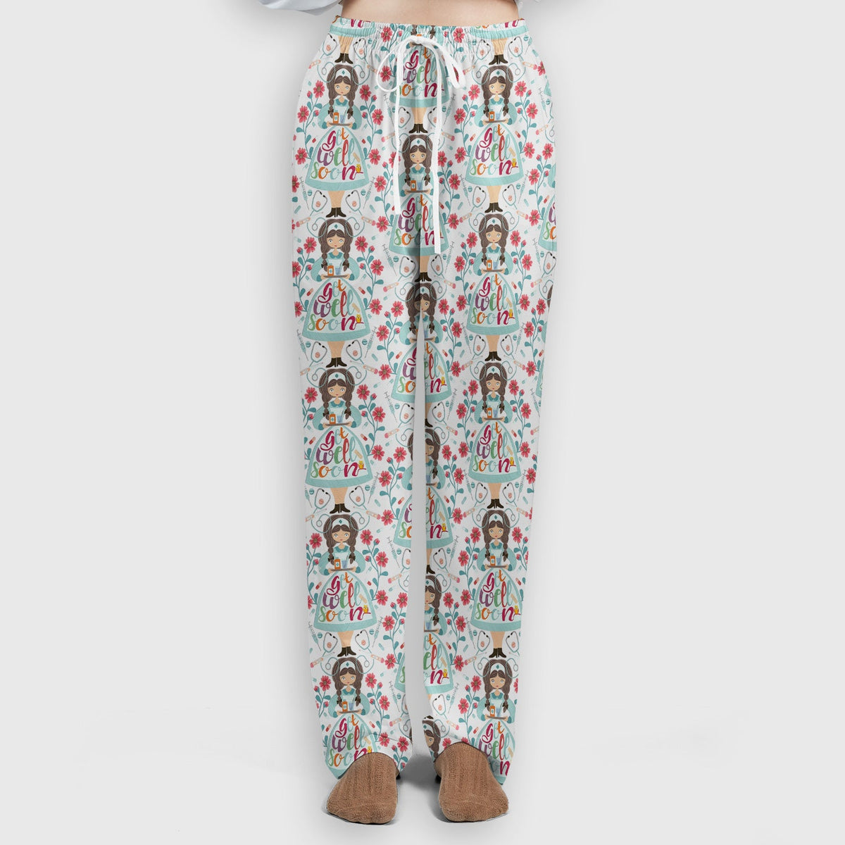Get Well Soon Girl Floral Nurse Scrub Set