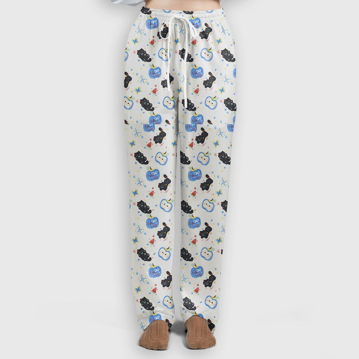 Black Cat Apple Nurse Scrub Top