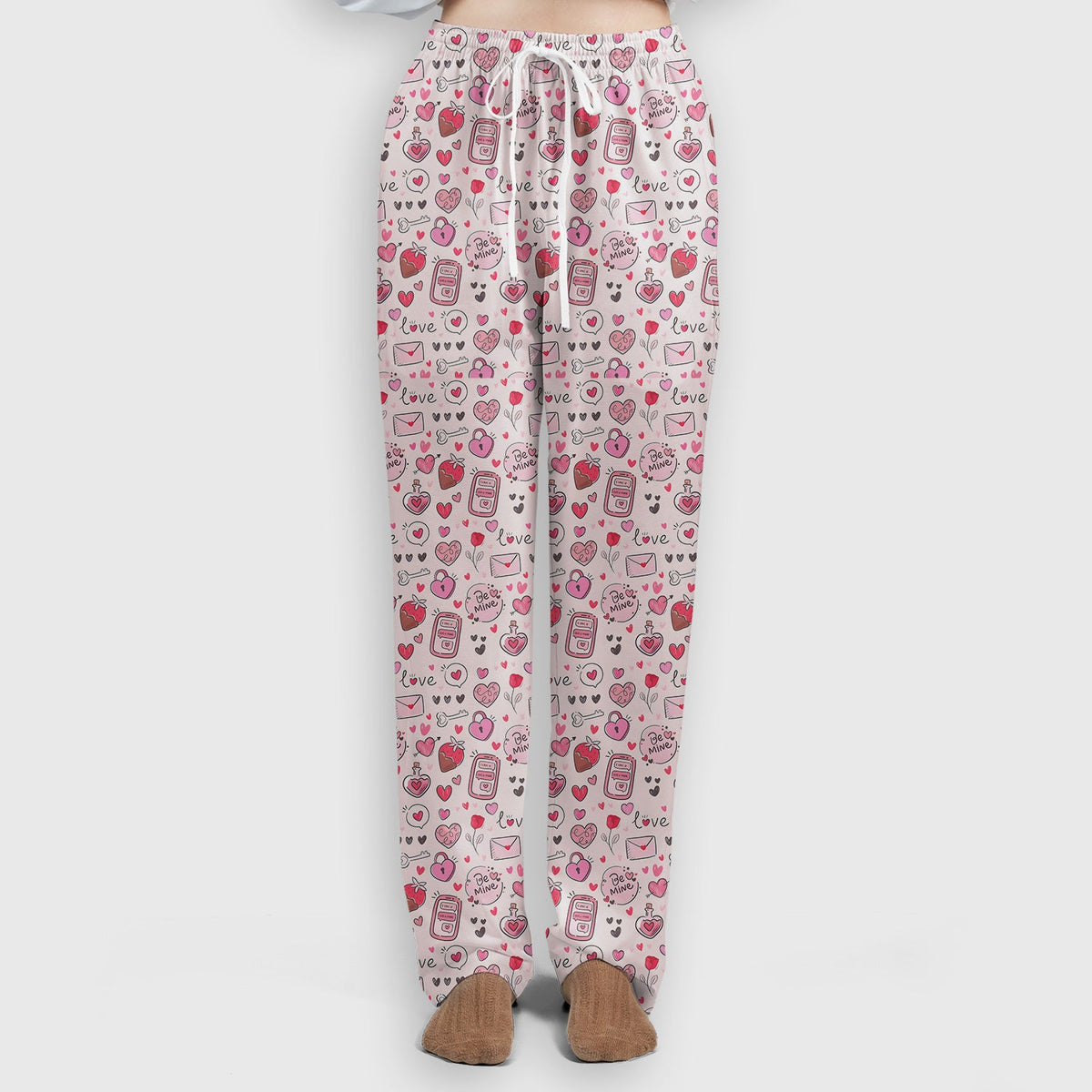 Be Mine Pink Heart Valentine Nurse Scrub Set