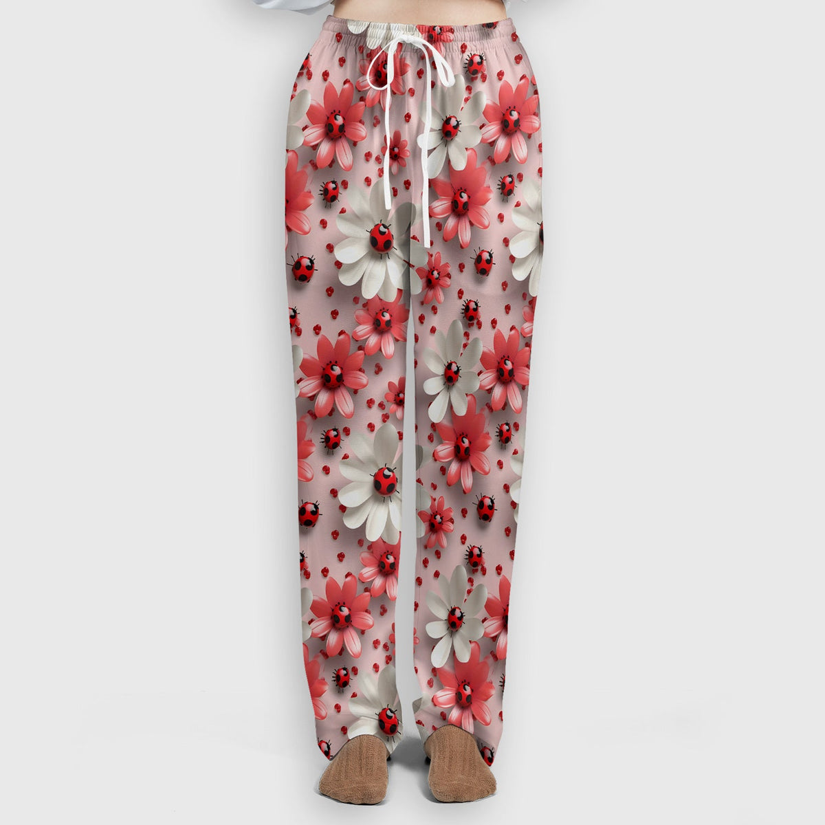 Red Ladybug Flower Nurse Scrub Set