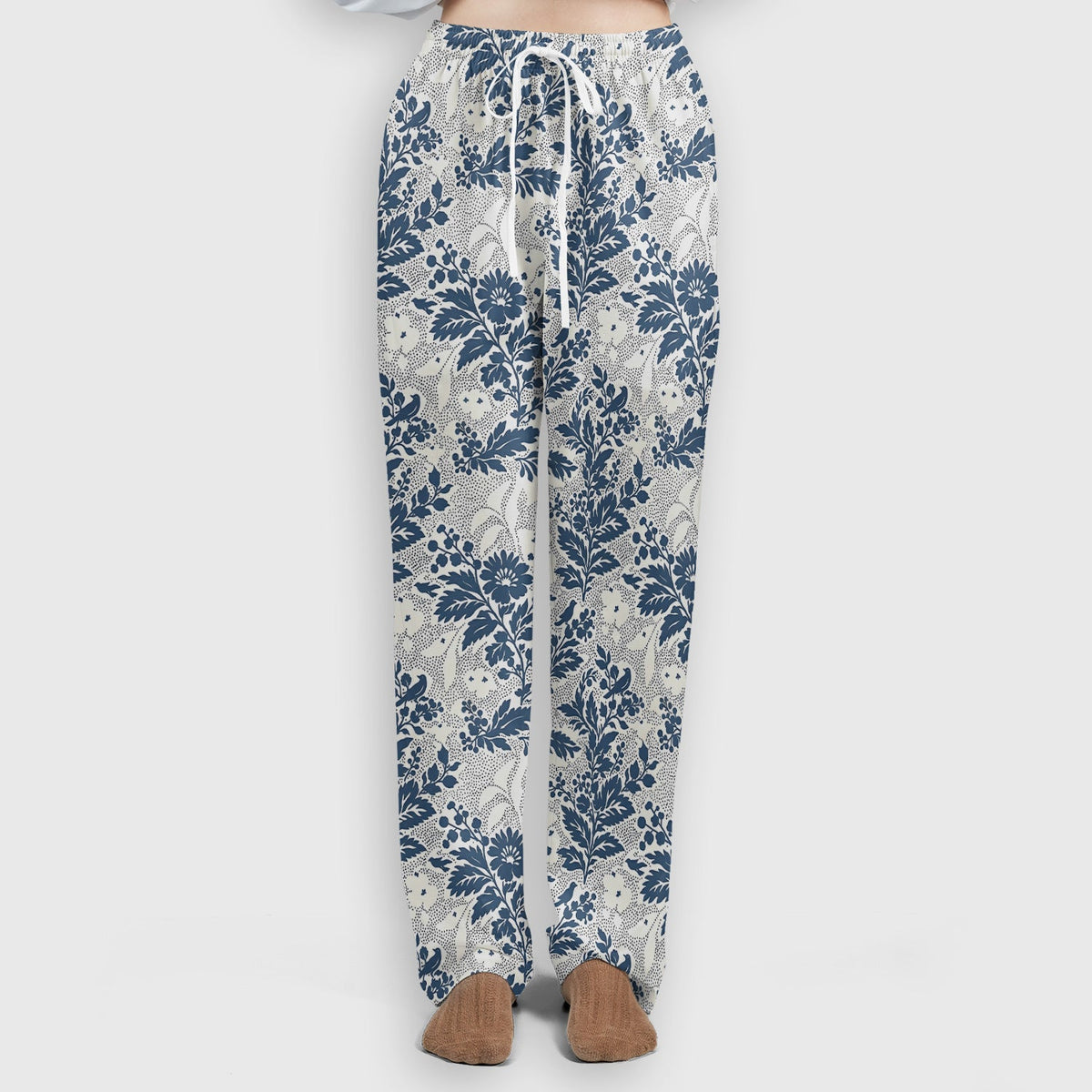 Cute Blue Floral Botanical Nurse Scrub Set