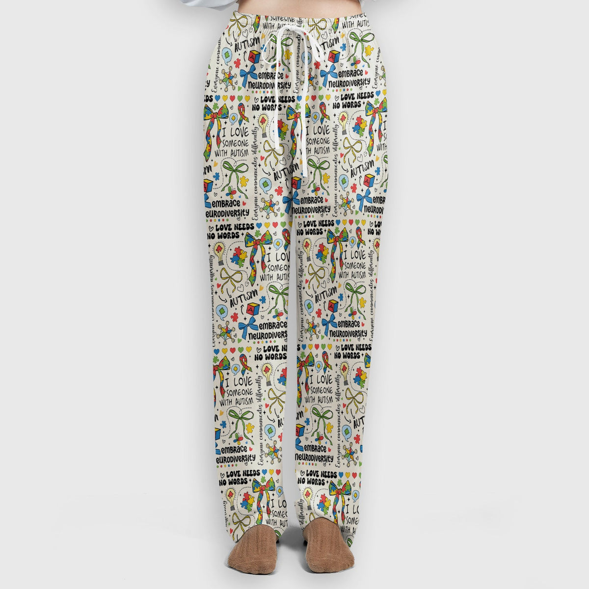 Autism Awareness Puzzle Ribbon Pastel Nurse Scrub Set