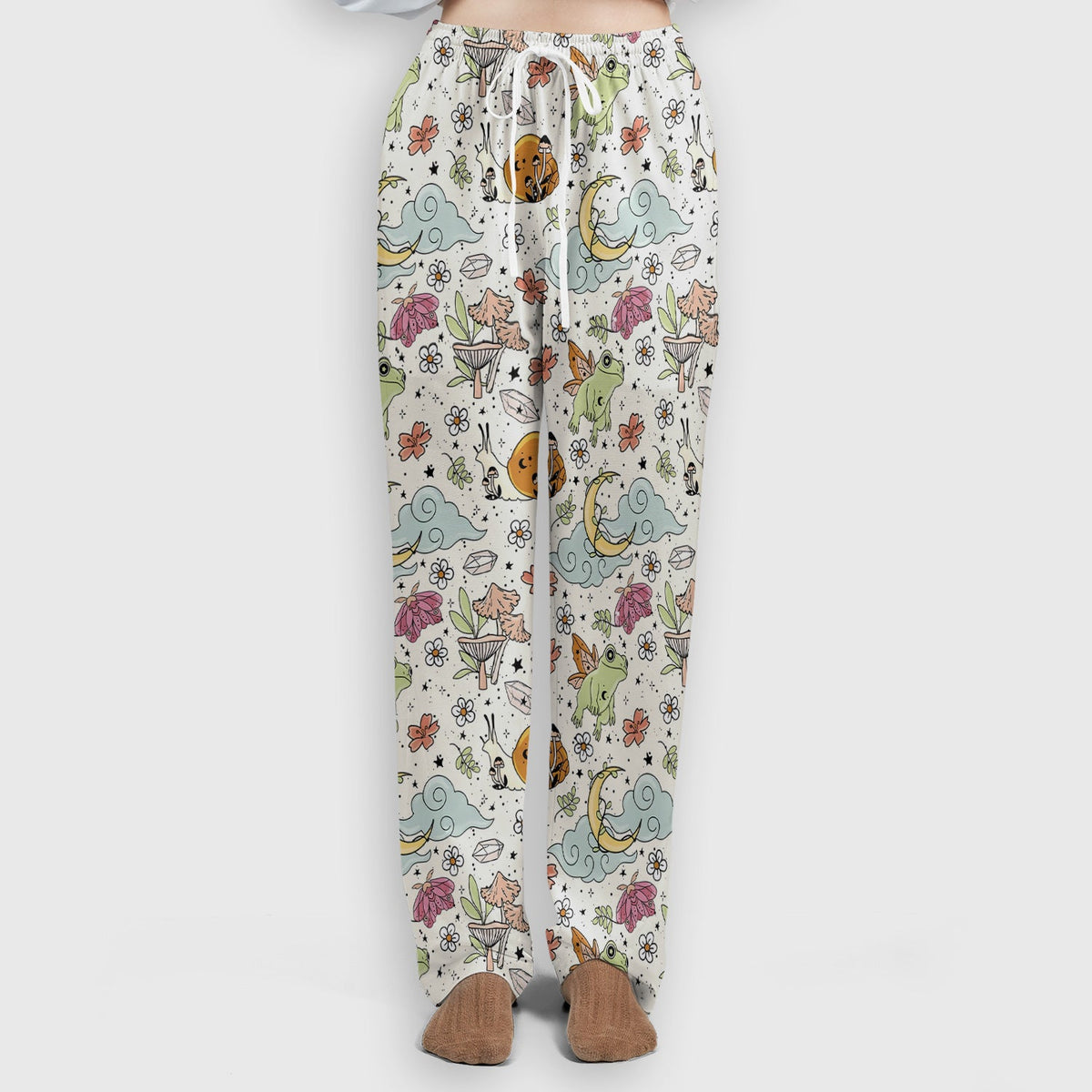 Whimsical Frog Moon Mushroom Nurse Scrub Set