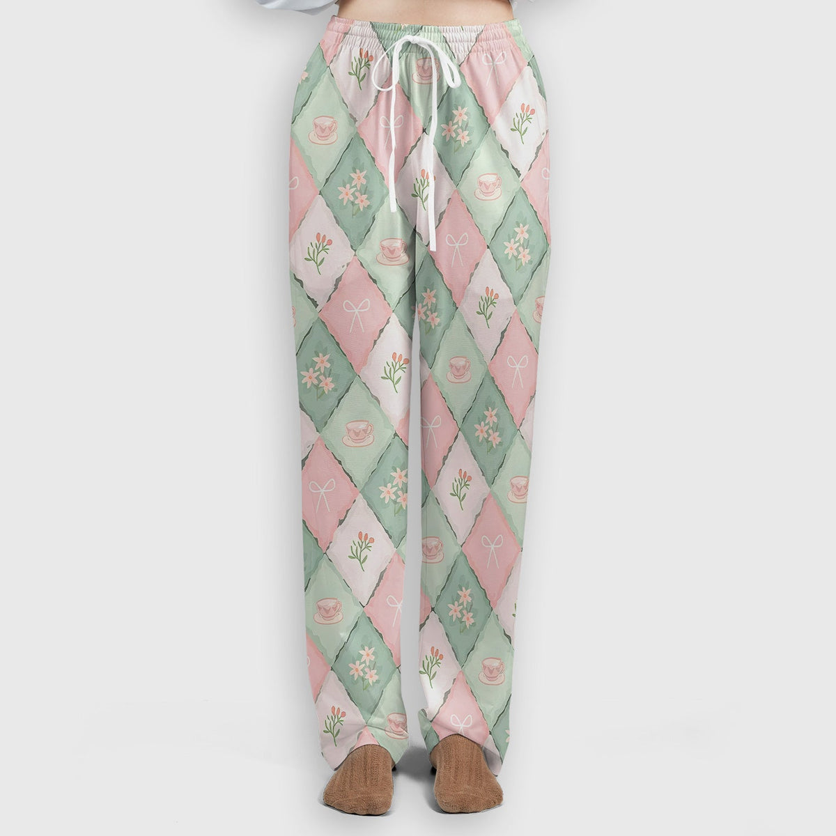 Flowers Tea Cups Nurse Scrub Set
