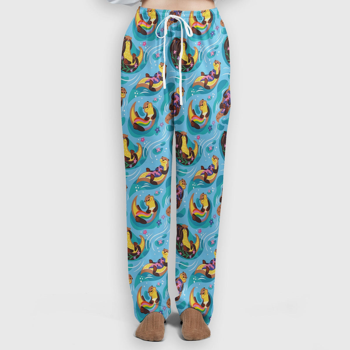 Otter Floating River Rainbow Nurse Scrub Set