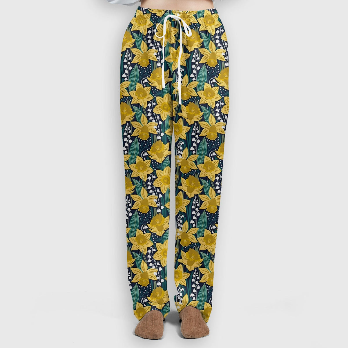 Yellow Daffodil Lily Valley Nurse Scrub Set