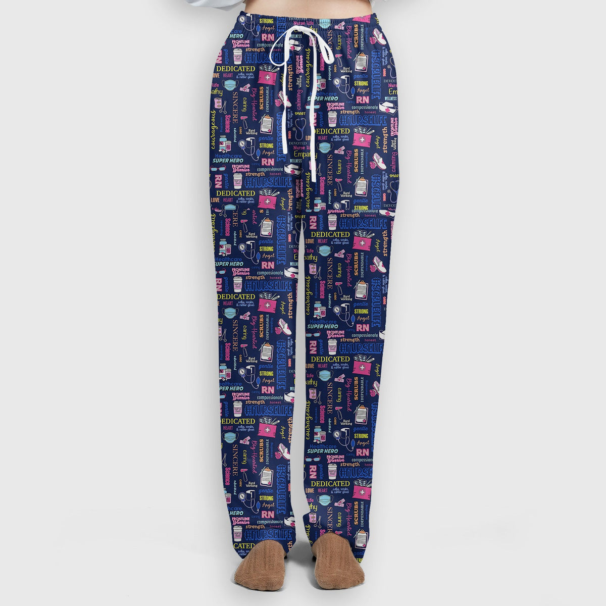 Colorful Nurse Life Typography Scrub Set