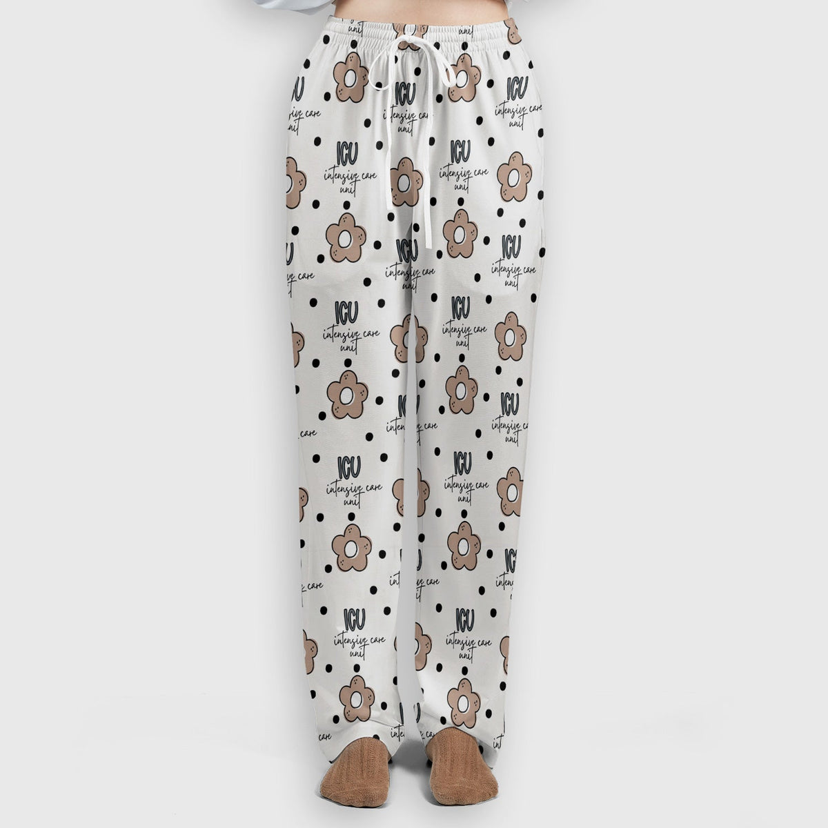 ICU Flower Polka Dot Nurse Scrub Set