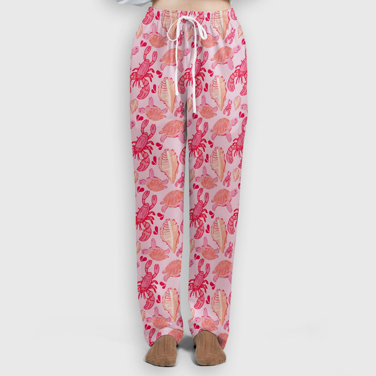 Pink Sea Turtle Lobster Shell Nurse Scrub Set