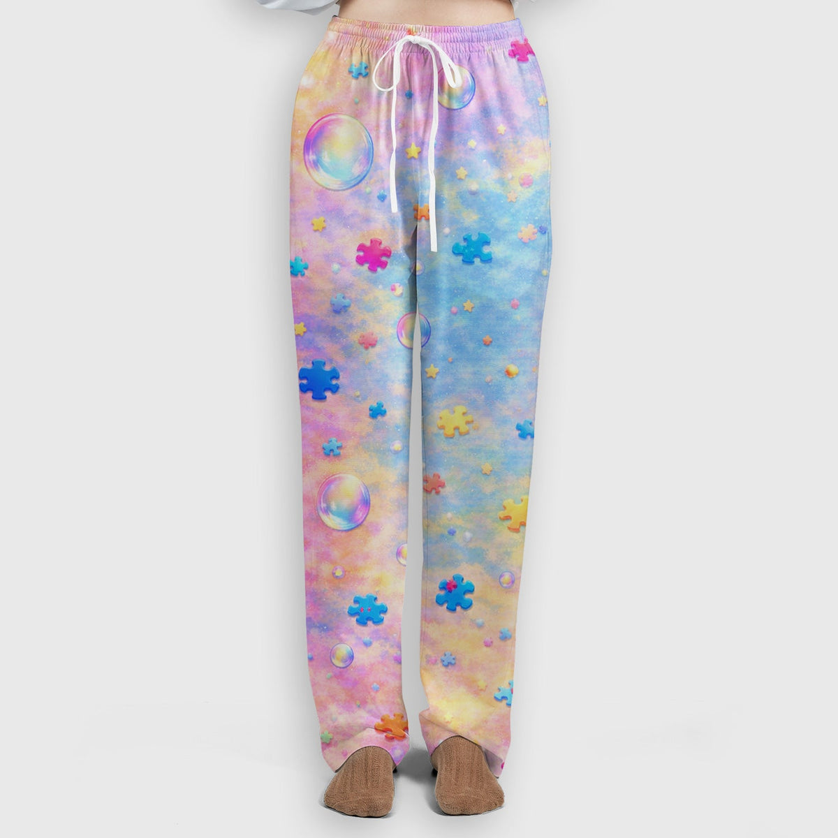Autism Puzzle Sea Turtle Pastel Rainbow Nurse Scrub Set