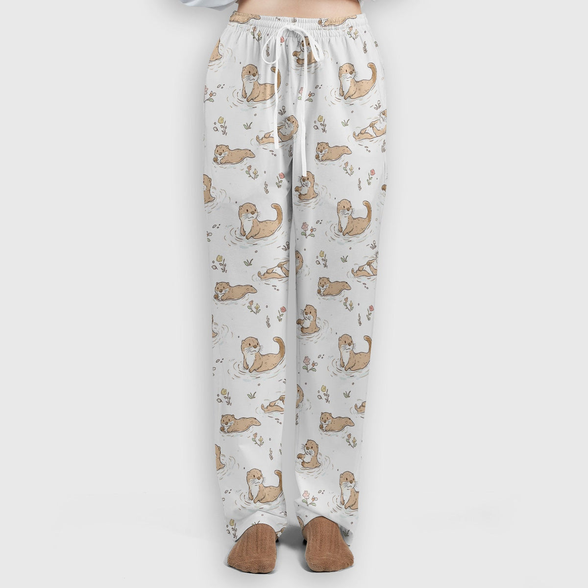 Otter Swimming Floating Water Nurse Scrub Set
