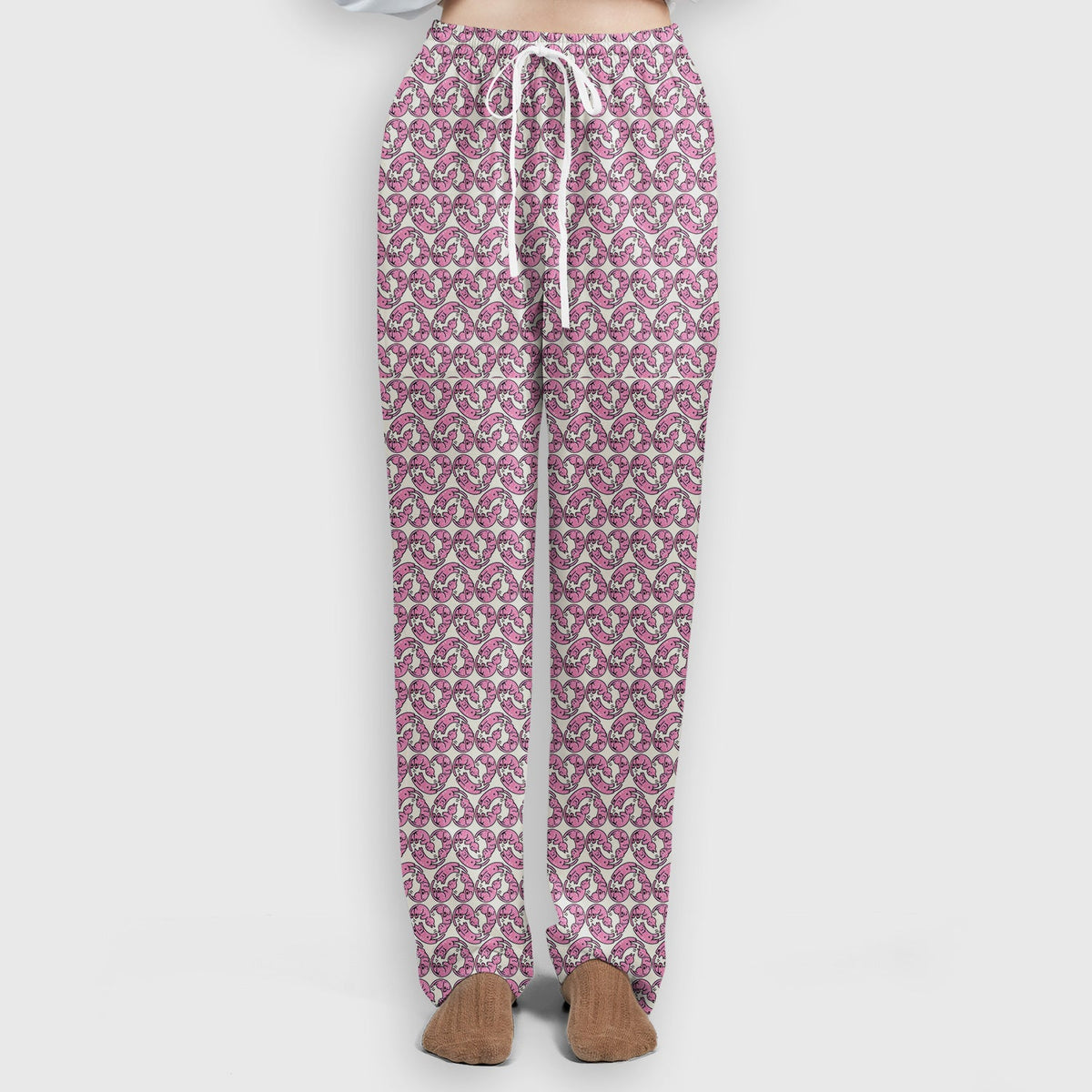 Pink Cat Cartoon Nurse Scrub Set