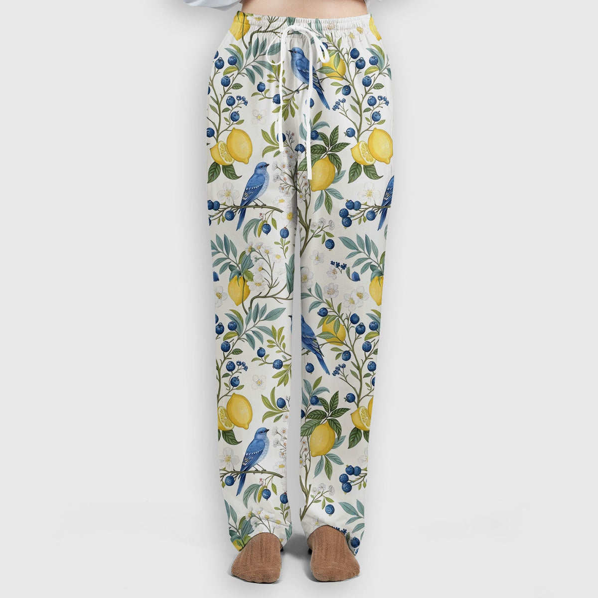Cute Bluebird Lemon Berry Nurse Scrub Set