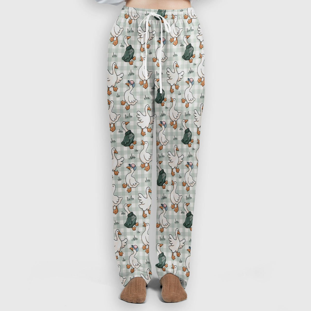Goose Sweater Plaid Nurse Scrub Set