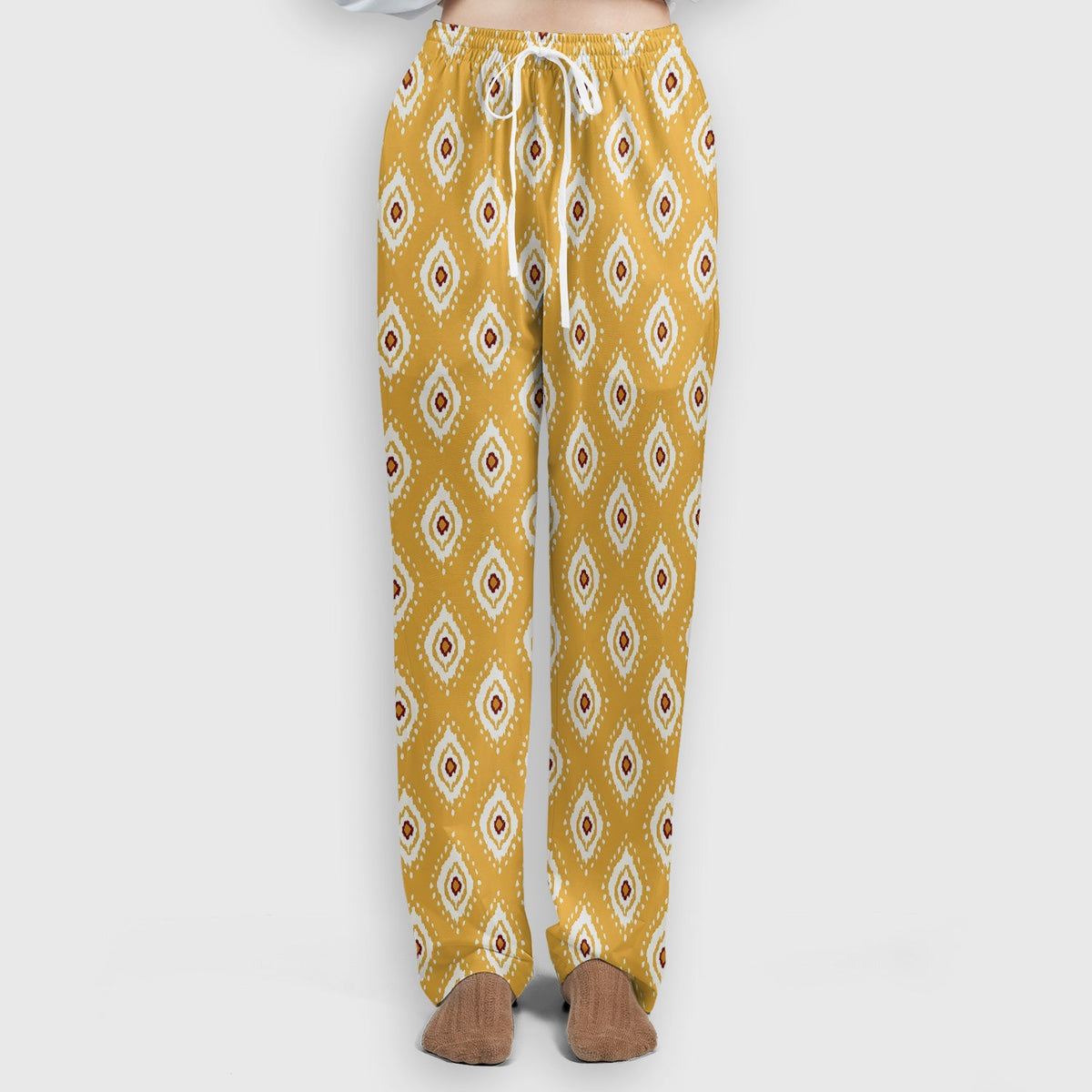 Mustard Geometric Ikat Nurse Scrub Set
