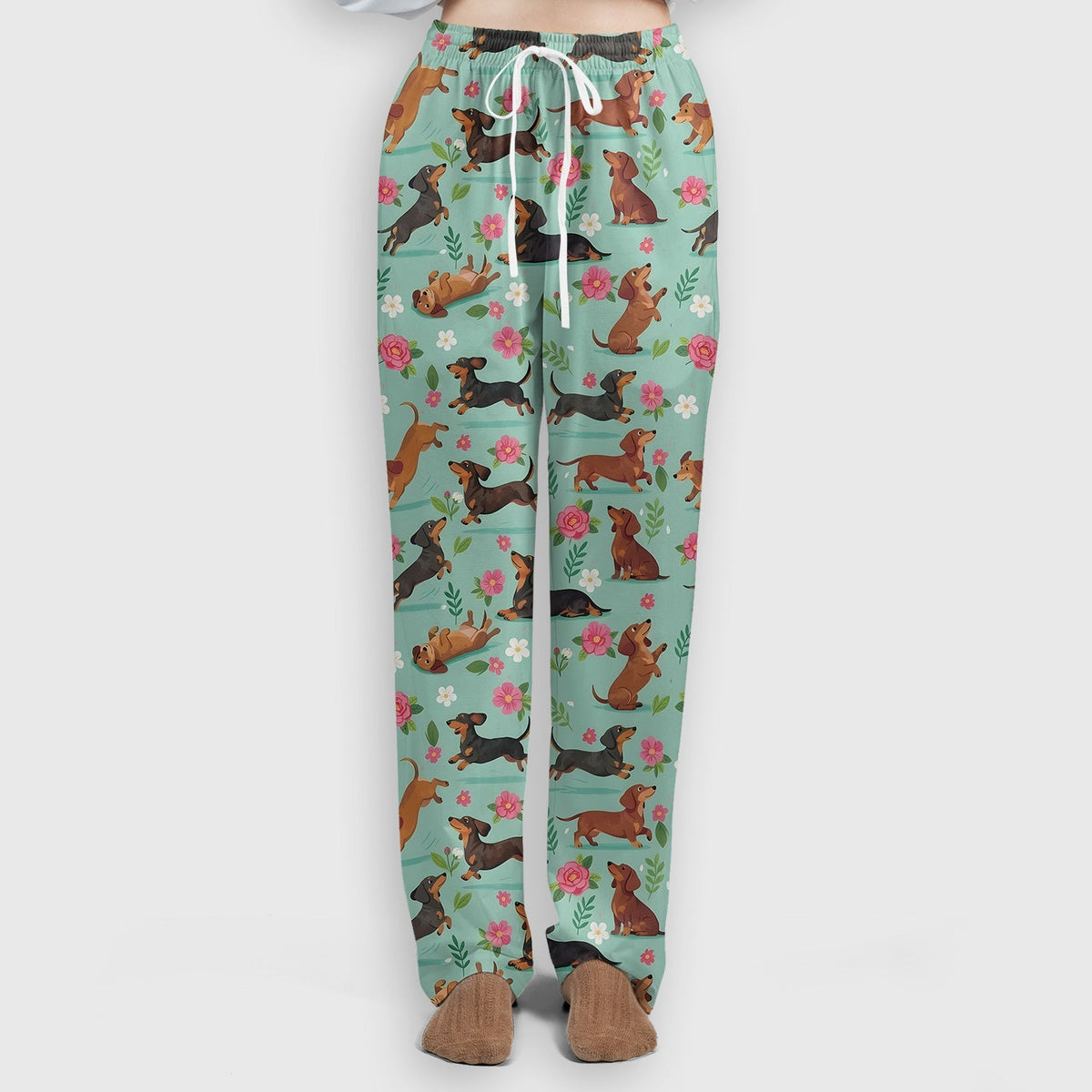 Floral Dachshund Puppy Nurse Scrub Set