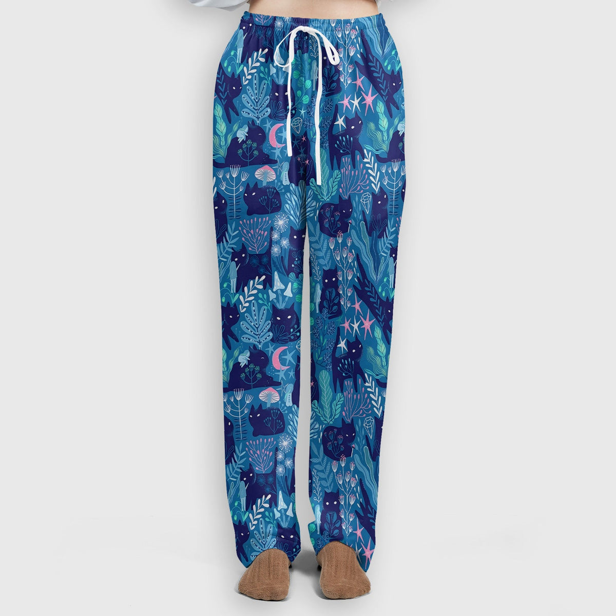 Adorable Celestial Cat Moon Star Nurse Scrub Set
