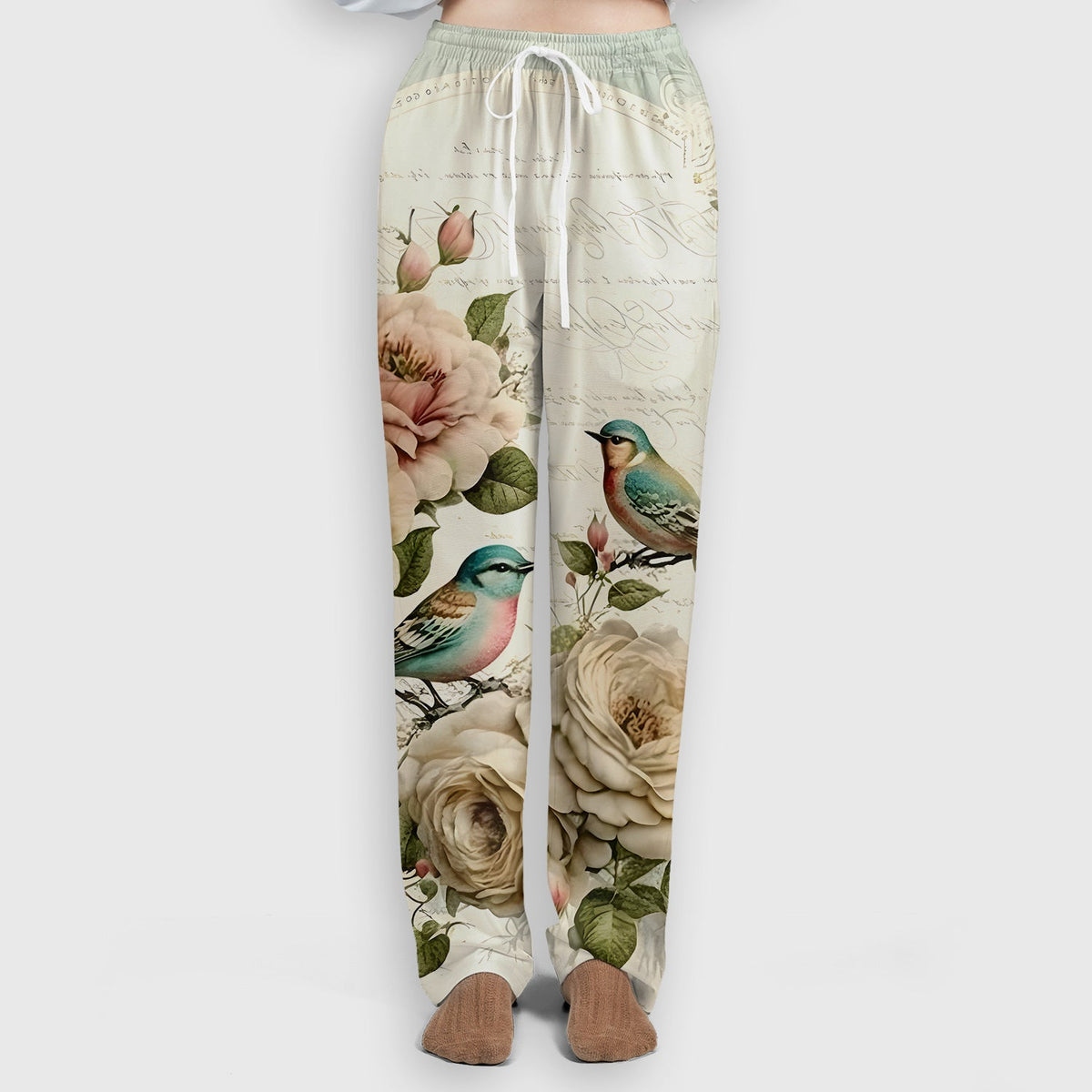 Vintage Birds Rose Nurse Scrub Set