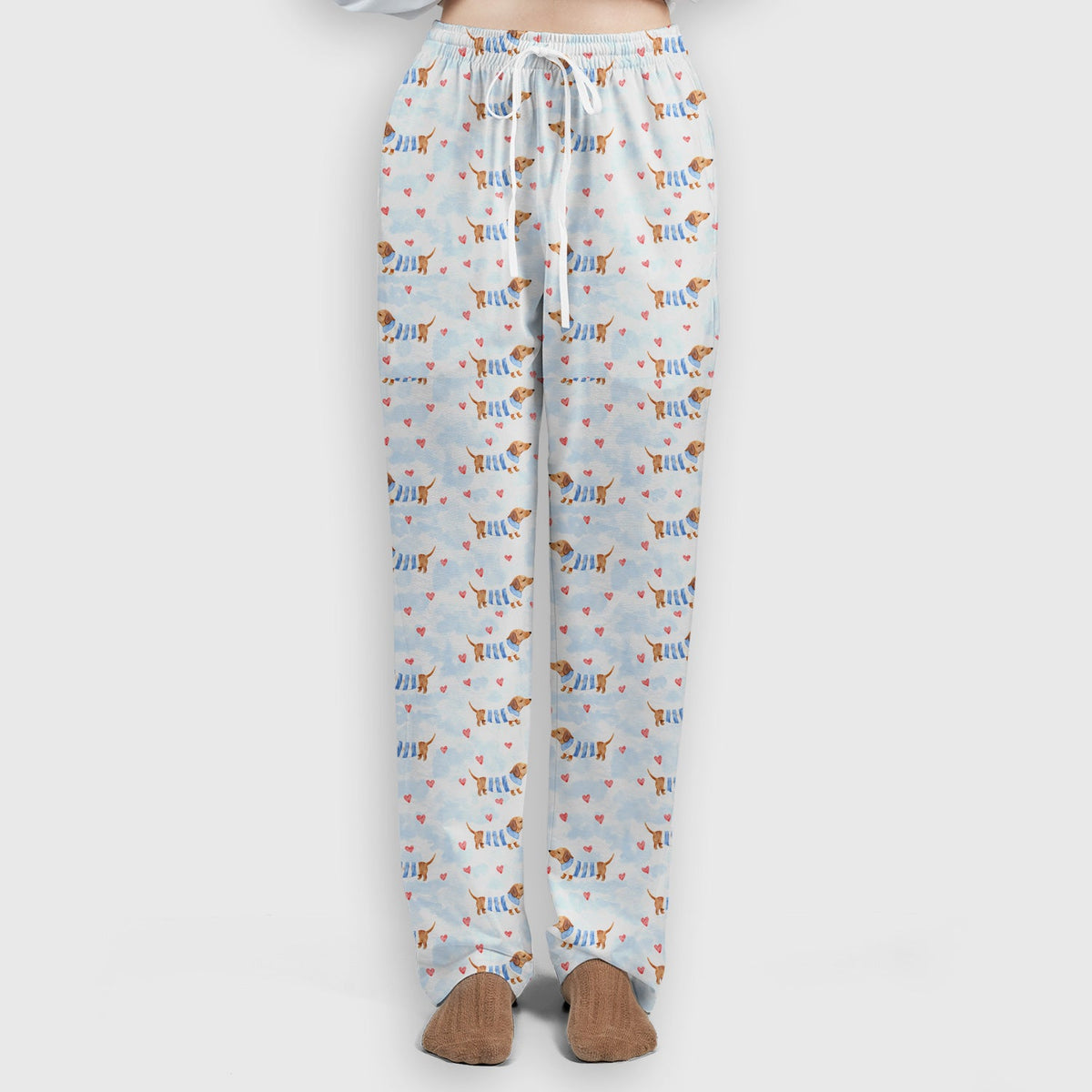 Sweet Dachshund Pink Hearts Nurse Scrub Set