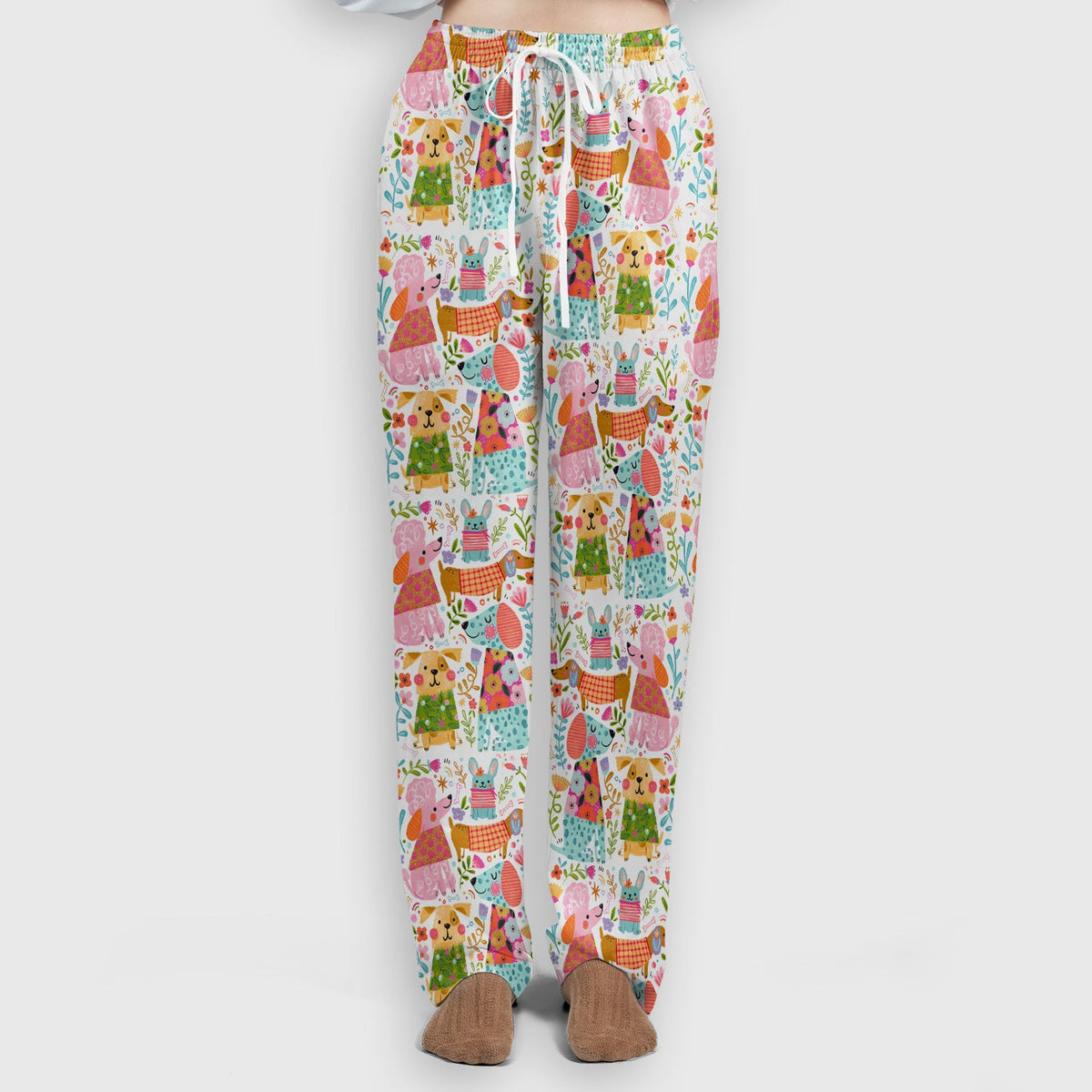 Colorful Dog Floral Nurse Scrub Set